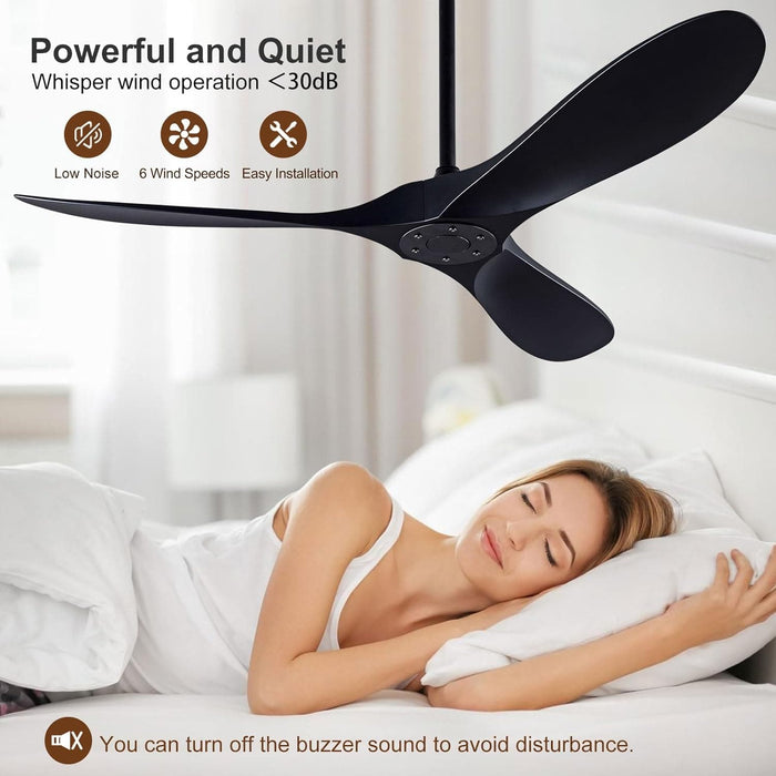 60 in. Black Ceiling Fan without Lights, Reversible Fan in Winter Summer, 3 Blades, Outdoor Fan for Patio, Indoor Ceiling Fan for Living Room Bedroom-4-ErisView