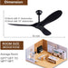 60 in. Black Ceiling Fan without Lights, Reversible Fan in Winter Summer, 3 Blades, Outdoor Fan for Patio, Indoor Ceiling Fan for Living Room Bedroom-7-ErisView