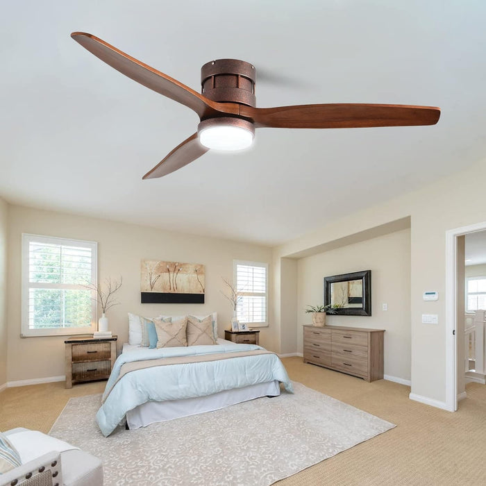 60 in. Black Fans with Lights and Remote Control, Modern Smart Industrial Ceiling Fans for Bedroom Living Room, 3 Blade Wood Propeller Ceiling Fan-16-ErisView