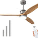 60 in. Black Fans with Lights and Remote Control, Modern Smart Industrial Ceiling Fans for Bedroom Living Room, 3 Blade Wood Propeller Ceiling Fan-18-ErisView