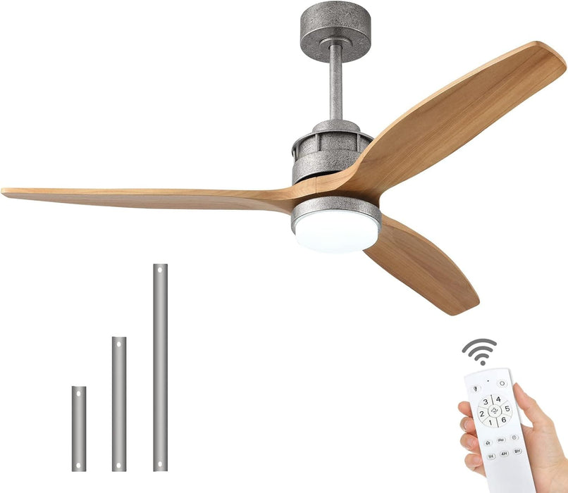 60 in. Black Fans with Lights and Remote Control, Modern Smart Industrial Ceiling Fans for Bedroom Living Room, 3 Blade Wood Propeller Ceiling Fan-18-ErisView