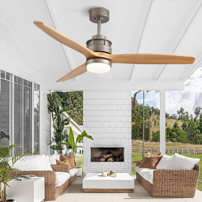 60 in. Black Fans with Lights and Remote Control, Modern Smart Industrial Ceiling Fans for Bedroom Living Room, 3 Blade Wood Propeller Ceiling Fan-24-ErisView