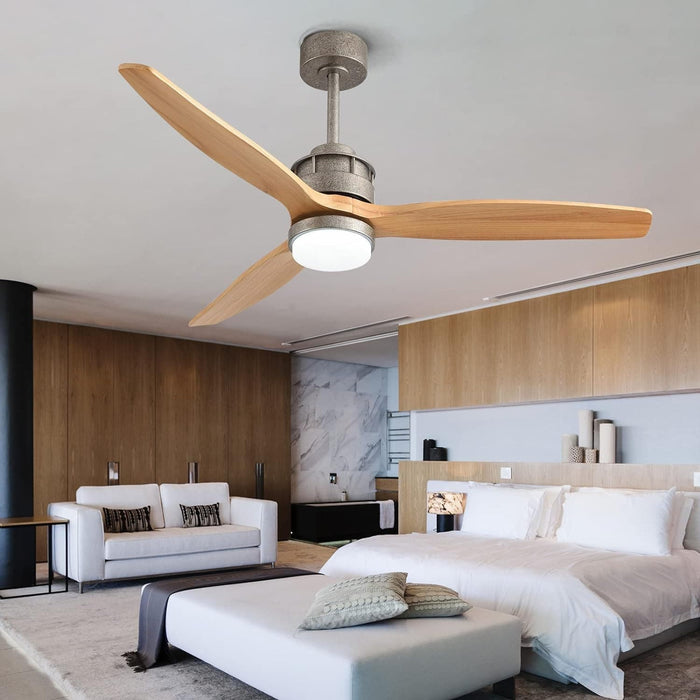 60 in. Black Fans with Lights and Remote Control, Modern Smart Industrial Ceiling Fans for Bedroom Living Room, 3 Blade Wood Propeller Ceiling Fan-25-ErisView