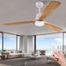 60 in. Black Fans with Lights and Remote Control, Modern Smart Industrial Ceiling Fans for Bedroom Living Room, 3 Blade Wood Propeller Ceiling Fan-27-ErisView