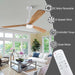 60 in. Black Fans with Lights and Remote Control, Modern Smart Industrial Ceiling Fans for Bedroom Living Room, 3 Blade Wood Propeller Ceiling Fan-29-ErisView