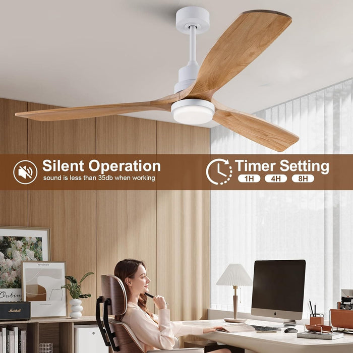 60 in. Black Fans with Lights and Remote Control, Modern Smart Industrial Ceiling Fans for Bedroom Living Room, 3 Blade Wood Propeller Ceiling Fan-30-ErisView