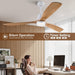 60 in. Black Fans with Lights and Remote Control, Modern Smart Industrial Ceiling Fans for Bedroom Living Room, 3 Blade Wood Propeller Ceiling Fan-30-ErisView
