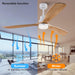 60 in. Black Fans with Lights and Remote Control, Modern Smart Industrial Ceiling Fans for Bedroom Living Room, 3 Blade Wood Propeller Ceiling Fan-31-ErisView