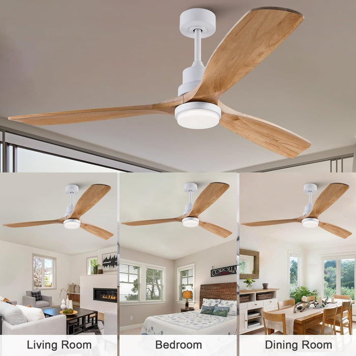 60 in. Black Fans with Lights and Remote Control, Modern Smart Industrial Ceiling Fans for Bedroom Living Room, 3 Blade Wood Propeller Ceiling Fan-33-ErisView
