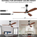60 in. Black Fans with Lights and Remote Control, Modern Smart Industrial Ceiling Fans for Bedroom Living Room, 3 Blade Wood Propeller Ceiling Fan-35-ErisView
