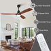 60 in. Black Fans with Lights and Remote Control, Modern Smart Industrial Ceiling Fans for Bedroom Living Room, 3 Blade Wood Propeller Ceiling Fan-36-ErisView