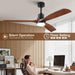 60 in. Black Fans with Lights and Remote Control, Modern Smart Industrial Ceiling Fans for Bedroom Living Room, 3 Blade Wood Propeller Ceiling Fan-37-ErisView