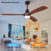 60 in. Black Fans with Lights and Remote Control, Modern Smart Industrial Ceiling Fans for Bedroom Living Room, 3 Blade Wood Propeller Ceiling Fan-38-ErisView