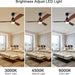60 in. Black Fans with Lights and Remote Control, Modern Smart Industrial Ceiling Fans for Bedroom Living Room, 3 Blade Wood Propeller Ceiling Fan-39-ErisView