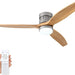 60 in. Black Fans with Lights and Remote Control, Modern Smart Industrial Ceiling Fans for Bedroom Living Room, 3 Blade Wood Propeller Ceiling Fan-41-ErisView