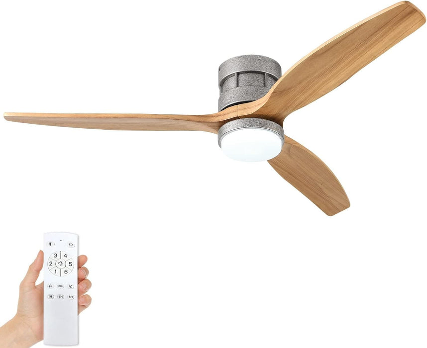 60 in. Black Fans with Lights and Remote Control, Modern Smart Industrial Ceiling Fans for Bedroom Living Room, 3 Blade Wood Propeller Ceiling Fan-41-ErisView