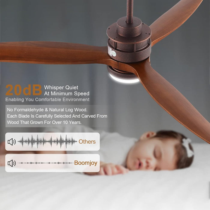 60 in. Black Fans with Lights and Remote Control, Modern Smart Industrial Ceiling Fans for Bedroom Living Room, 3 Blade Wood Propeller Ceiling Fan-4-ErisView