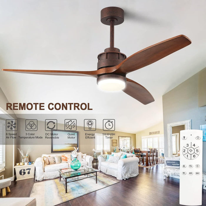 60 in. Black Fans with Lights and Remote Control, Modern Smart Industrial Ceiling Fans for Bedroom Living Room, 3 Blade Wood Propeller Ceiling Fan-7-ErisView