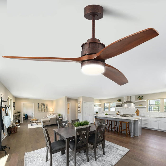 60 in. Black Fans with Lights and Remote Control, Modern Smart Industrial Ceiling Fans for Bedroom Living Room, 3 Blade Wood Propeller Ceiling Fan-8-ErisView