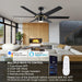 60 in. Black Fans with Lights and Remote, Reversible Modern Smart Ceiling Fan, Compatible with Alexa, Google Home, Smart APP-2-ErisView