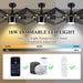 60 in. Black Fans with Lights and Remote, Reversible Modern Smart Ceiling Fan, Compatible with Alexa, Google Home, Smart APP-3-ErisView