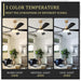 60 in. Black and Gold Modern Ceiling Fan with Remote, Flush Mount Large Ceiling Fan with LED Light for Bedroom Dining Room Living Room-4-ErisView