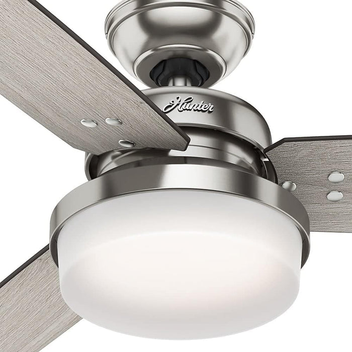 60 in. Brushed Nickel Ceiling Fan, Indoor Ceiling Fan with LED Light and Remote Control, Ceiling Hugger Ceiling Fan with Light-6-ErisView
