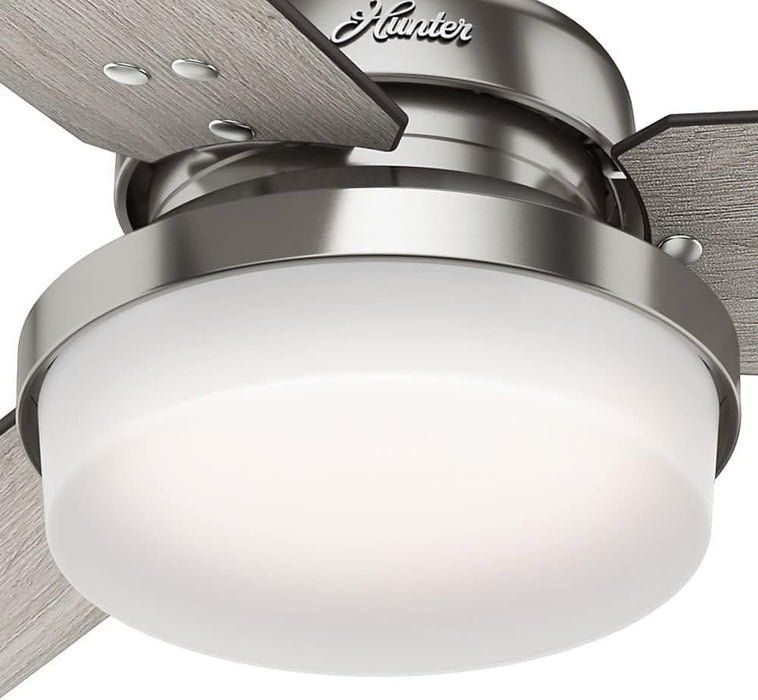 60 in. Brushed Nickel Ceiling Fan, Indoor Ceiling Fan with LED Light and Remote Control, Ceiling Hugger Ceiling Fan with Light-8-ErisView