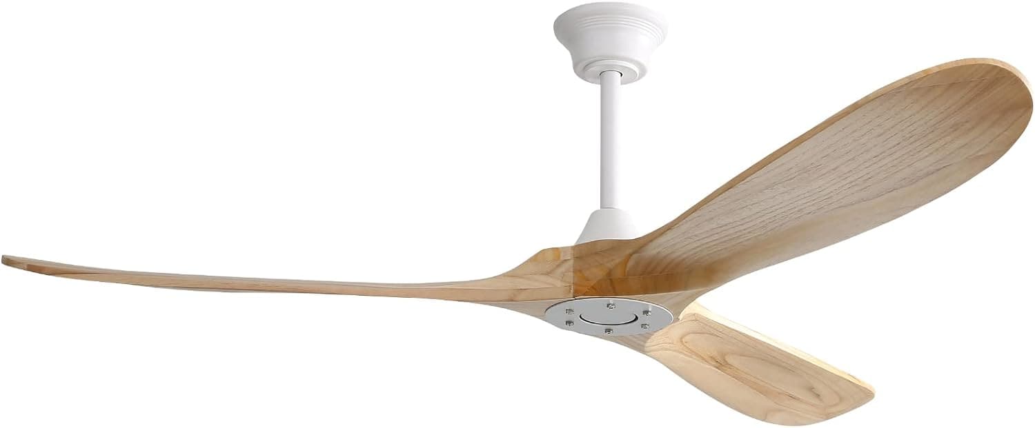 60 in. Brushed Nickel Ceiling Fan with Remote Control, 3 Wood Light Walnut Blades Reversible DC Ceiling Fan-10-ErisView