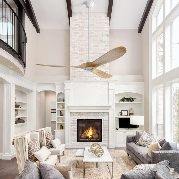 60 in. Brushed Nickel Ceiling Fan with Remote Control, 3 Wood Light Walnut Blades Reversible DC Ceiling Fan-11-ErisView