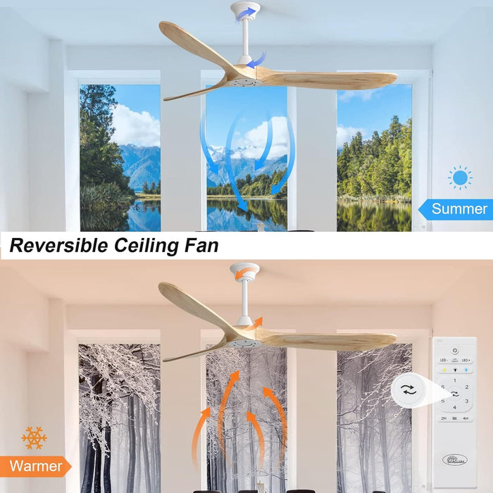 60 in. Brushed Nickel Ceiling Fan with Remote Control, 3 Wood Light Walnut Blades Reversible DC Ceiling Fan-14-ErisView