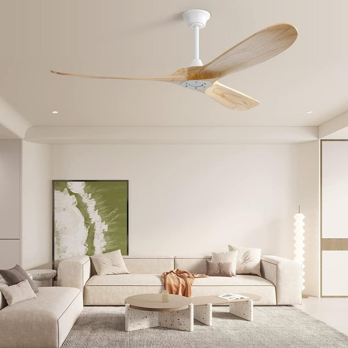 60 in. Brushed Nickel Ceiling Fan with Remote Control, 3 Wood Light Walnut Blades Reversible DC Ceiling Fan-16-ErisView