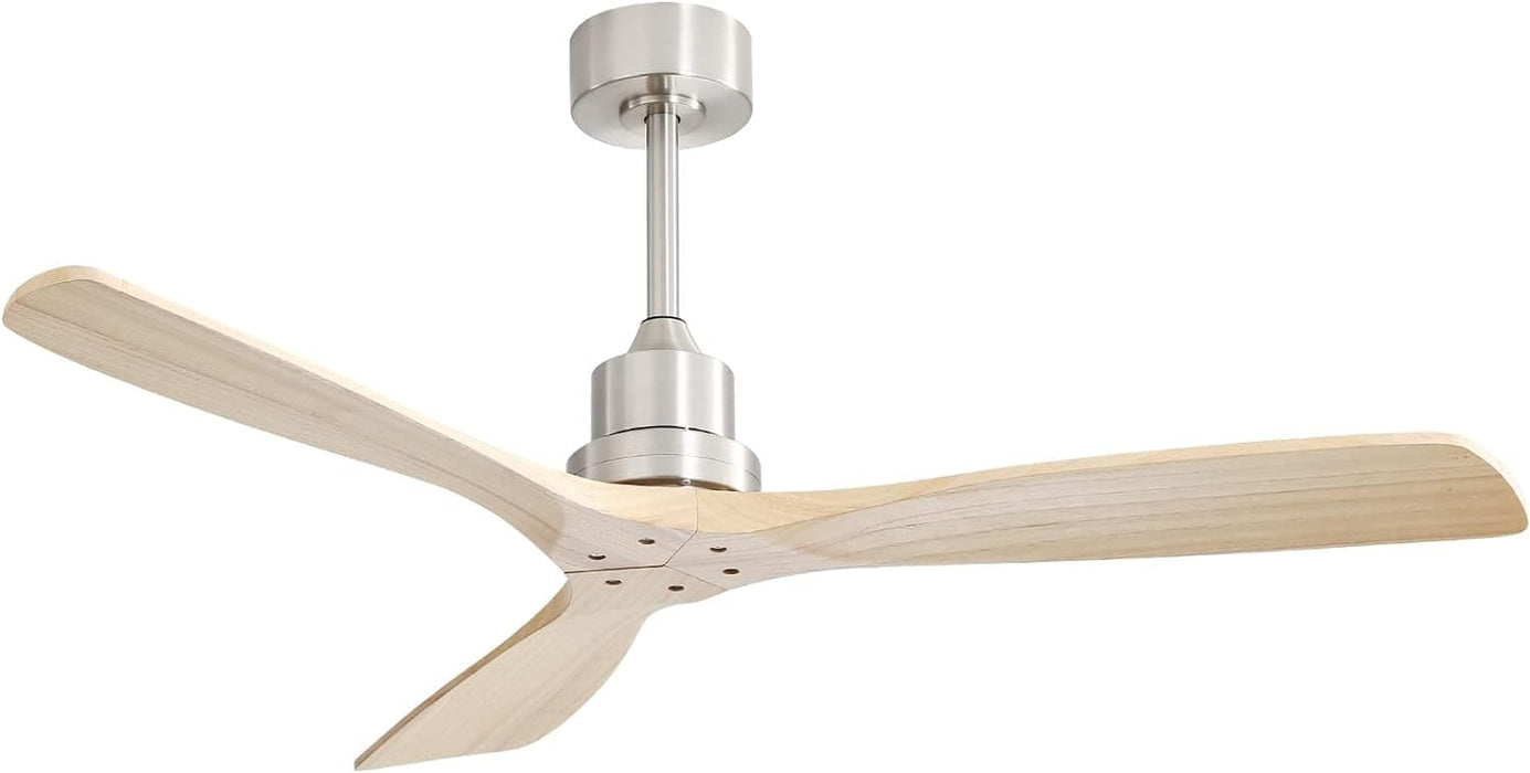 60 in. Brushed Nickel Ceiling Fan with Remote Control, 3 Wood Light Walnut Blades Reversible DC Ceiling Fan-26-ErisView