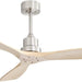 60 in. Brushed Nickel Ceiling Fan with Remote Control, 3 Wood Light Walnut Blades Reversible DC Ceiling Fan-26-ErisView
