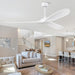 60 in. Ceiling Fan NO Light, Reversible Silent Modern White Ceiling Fan with Remote for Indoor Living Room Fan Bedroom and Outdoor Patio-2-ErisView