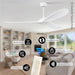 60 in. Ceiling Fan NO Light, Reversible Silent Modern White Ceiling Fan with Remote for Indoor Living Room Fan Bedroom and Outdoor Patio-3-ErisView