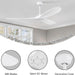 60 in. Ceiling Fan NO Light, Reversible Silent Modern White Ceiling Fan with Remote for Indoor Living Room Fan Bedroom and Outdoor Patio-5-ErisView