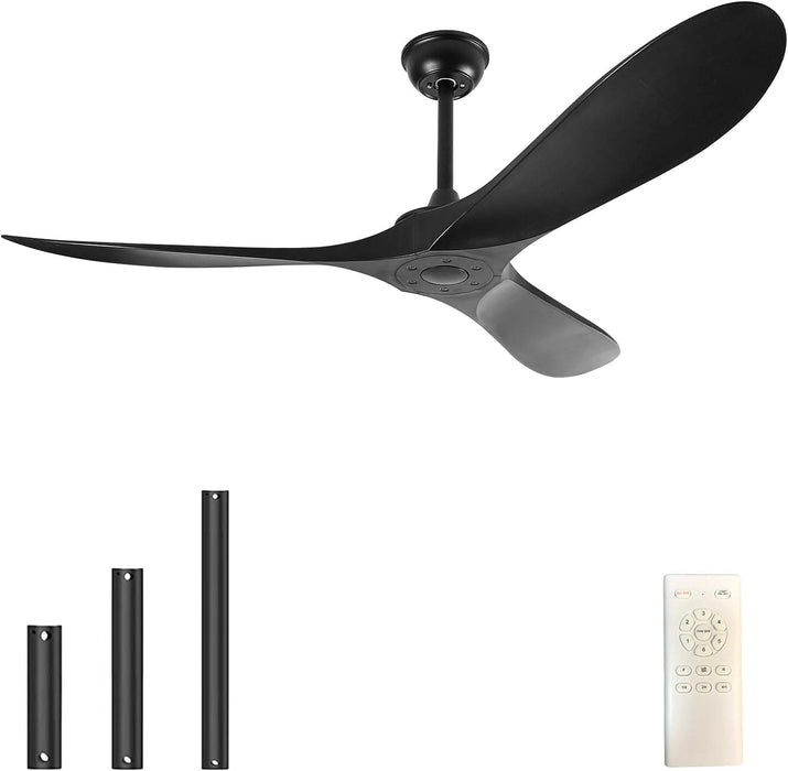 60 in. Ceiling Fan NO Light, Reversible Silent Modern White Ceiling Fan with Remote for Indoor Living Room Fan Bedroom and Outdoor Patio-7-ErisView
