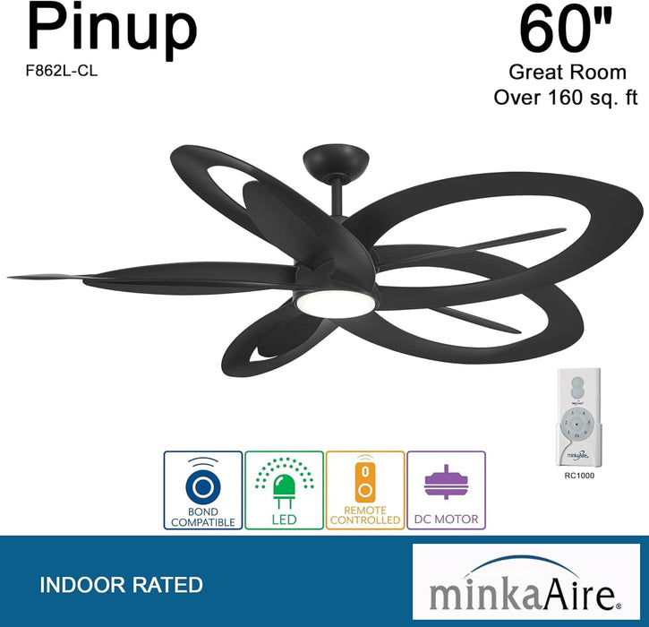60 in. Ceiling Fan with LED Light and Remote Control In Coal Finish-2-ErisView