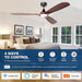 60 in. Ceiling Fan with Light, Solid Wood Blade Smart Ceiling Fan with Remote and APP Control-3-ErisView