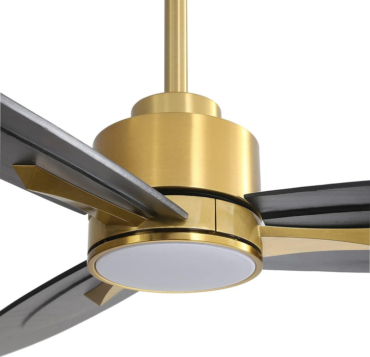 60 in. Ceiling Fan with Light, Unique Ceiling Fans with Remote Control, 3 Solid Wood Blades Ceiling Fan for Living Room Bedroom Kitchen-3-ErisView