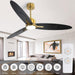 60 in. Ceiling Fan with Light, Unique Ceiling Fans with Remote Control, 3 Solid Wood Blades Ceiling Fan for Living Room Bedroom Kitchen-5-ErisView