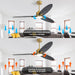 60 in. Ceiling Fan with Light, Unique Ceiling Fans with Remote Control, 3 Solid Wood Blades Ceiling Fan for Living Room Bedroom Kitchen-6-ErisView