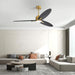 60 in. Ceiling Fan with Light, Unique Ceiling Fans with Remote Control, 3 Solid Wood Blades Ceiling Fan for Living Room Bedroom Kitchen-9-ErisView