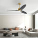 60 in. Ceiling Fan with Light, Unique Ceiling Fans with Remote Control, 3 Solid Wood Blades Ceiling Fan for Living Room Bedroom Kitchen-9-ErisView