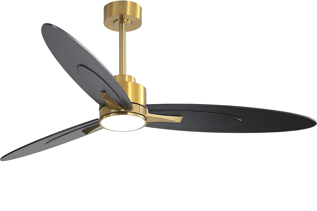 60 in. Ceiling Fan with Light, Unique Ceiling Fans with Remote Control, 3 Solid Wood Blades Ceiling Fan for Living Room Bedroom Kitchen-1-ErisView