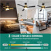 60 in. Ceiling Fan with Light and Remote, Crystal Modern Fan with Light, Chandelier Ceiling Fan, Reversible Quiet Ceiling Fans, Black Gold Ceiling Fan-2-ErisView