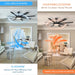 60 in. Ceiling Fan with Light and Remote, Modern Black Ceiling Fan, Dimmable Large Outdoor Fan for Bedroom Living Room Dining Room-8-ErisView