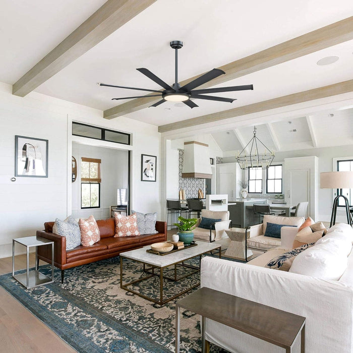 60 in. Ceiling Fan with Light and Remote, Modern Black Ceiling Fan, Dimmable Large Outdoor Fan for Bedroom Living Room Dining Room-9-ErisView