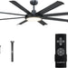 60 in. Ceiling Fan with Light and Remote, Modern Black Ceiling Fan, Dimmable Large Outdoor Fan for Bedroom Living Room Dining Room-1-ErisView